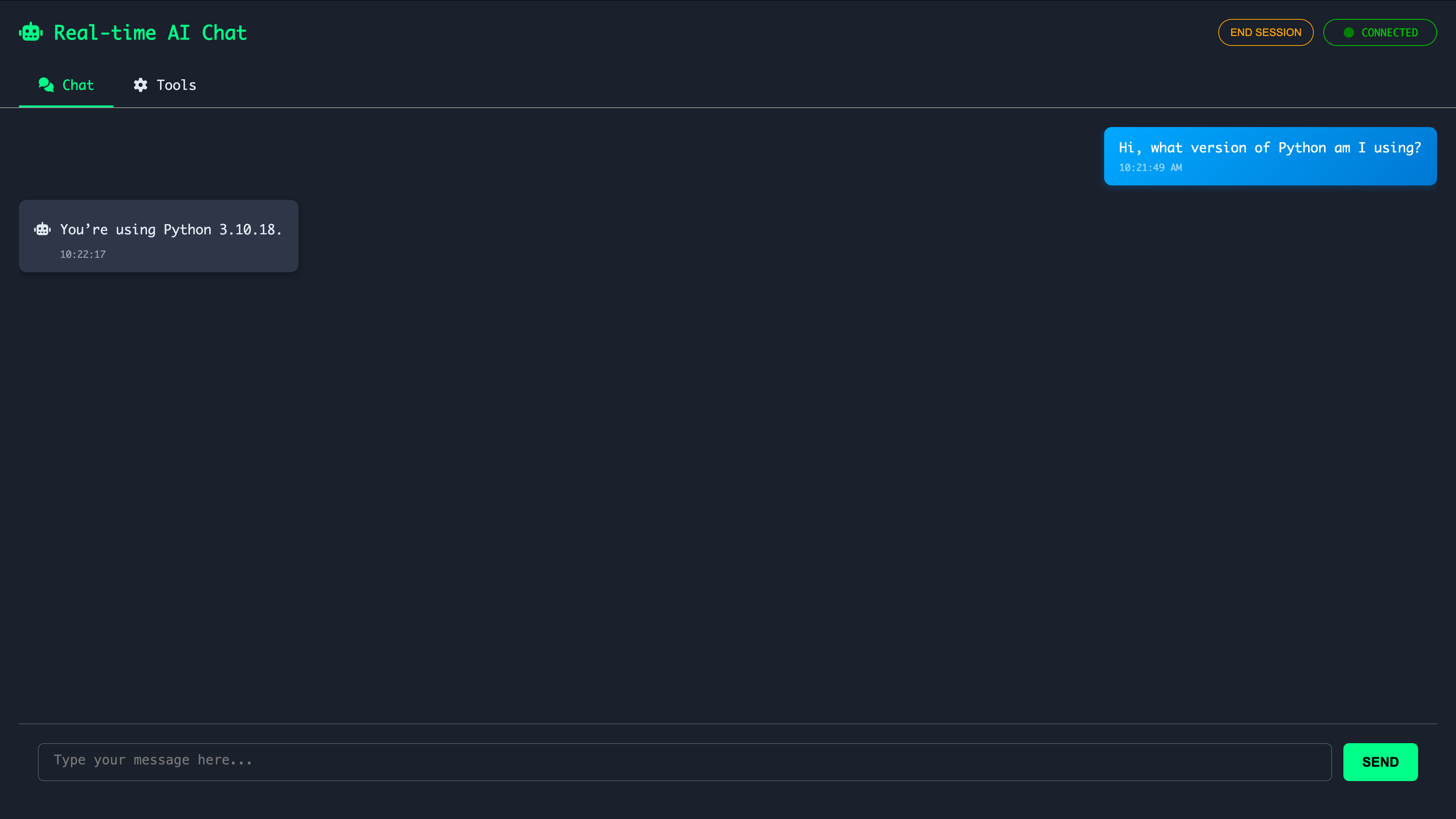 Local Chat UI Example